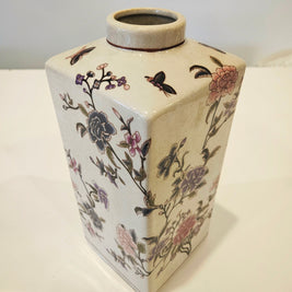 Vintage flower and butterfly art vase arrangement