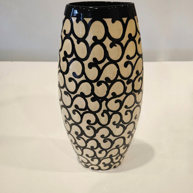 Tall black and white fashion vase arrangement