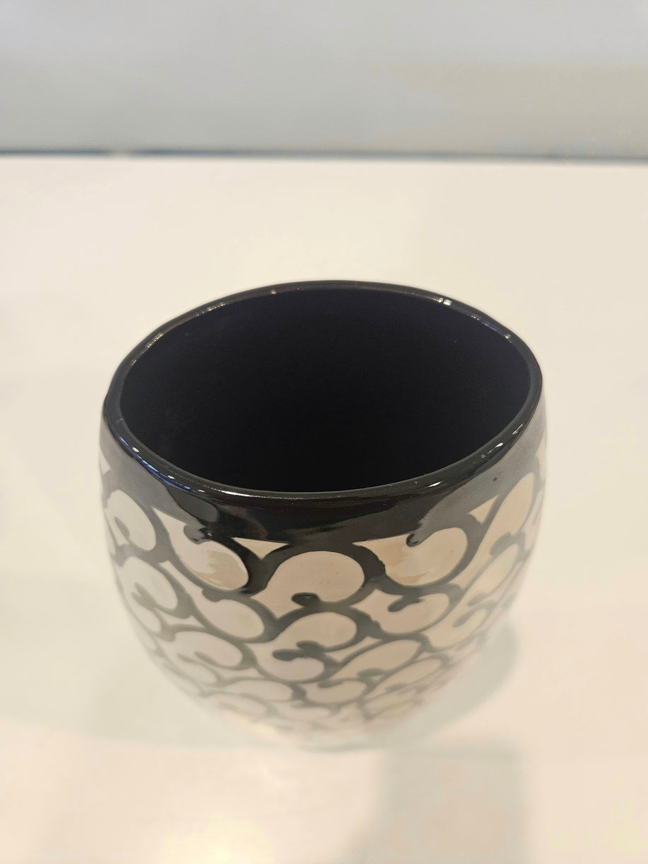 Tall black and white fashion vase arrangement