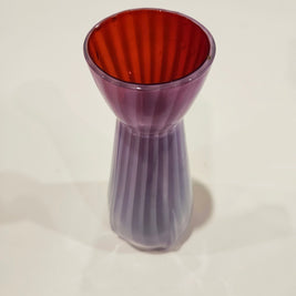 Pink and white striped vase arrangement