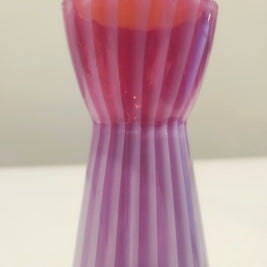 Pink and white striped vase arrangement