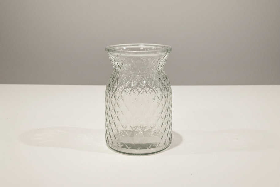Clear glass vase