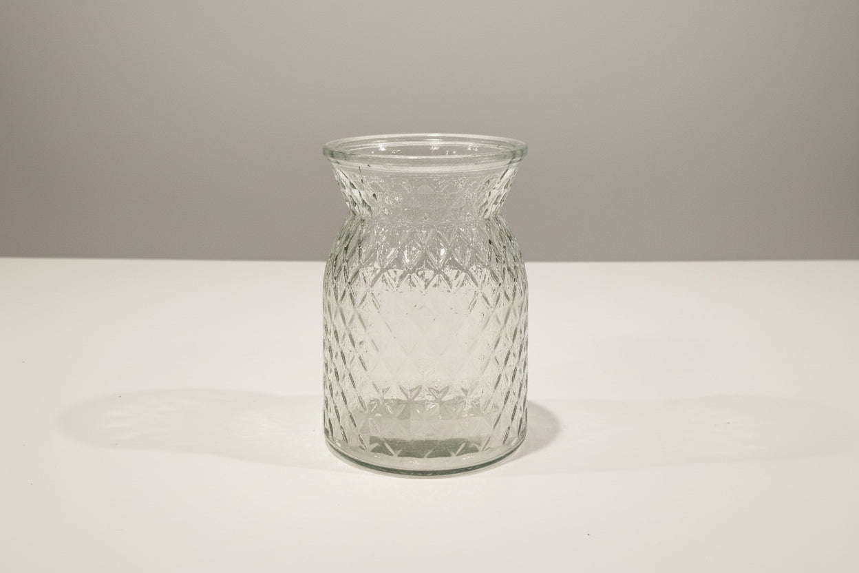 Clear glass vase