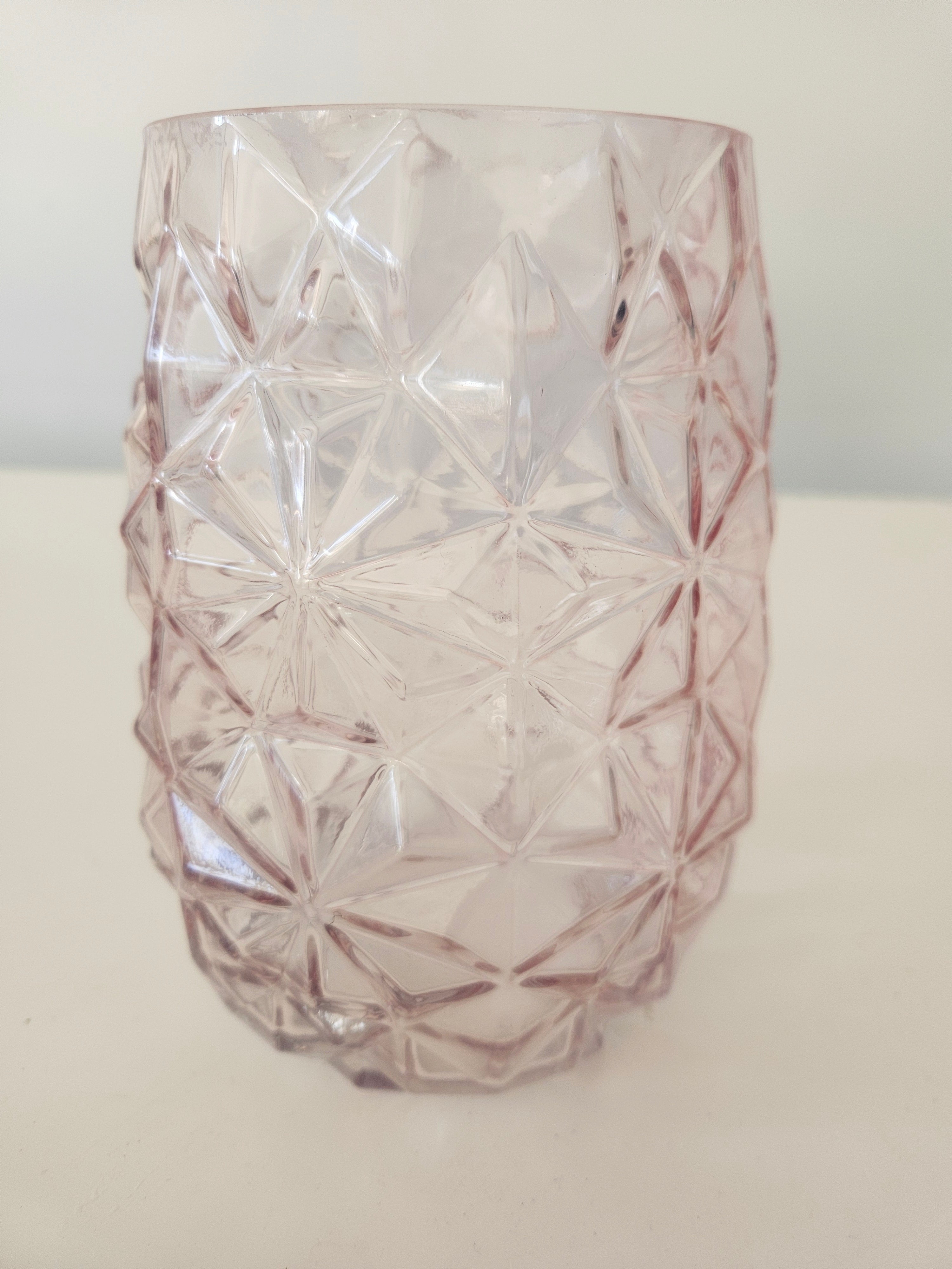 Soft pink glass vase