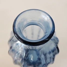 Tall blue edged glass vase