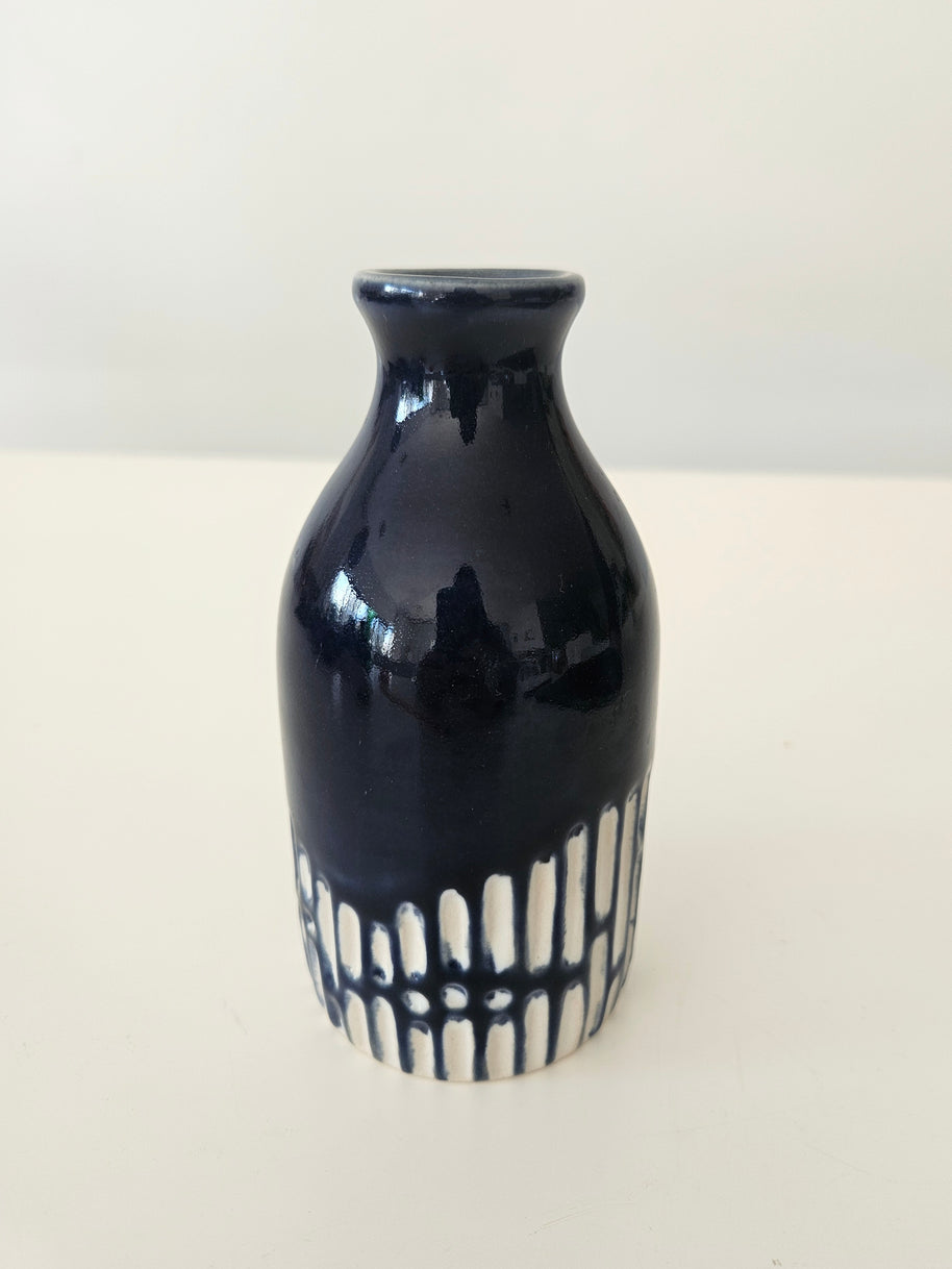 Modern blue ceramic vase arrangement