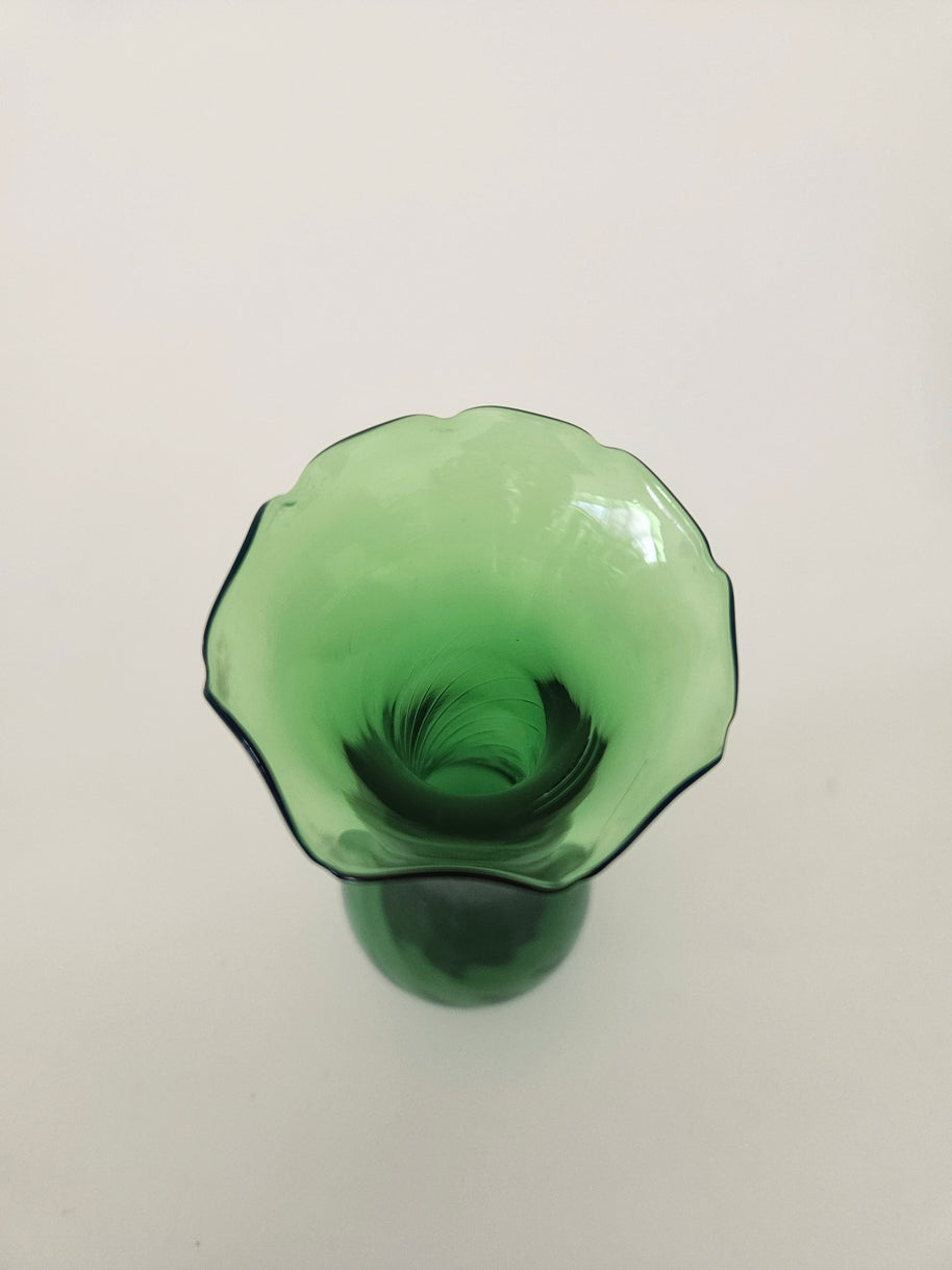 Green slimline glass vase arrangement