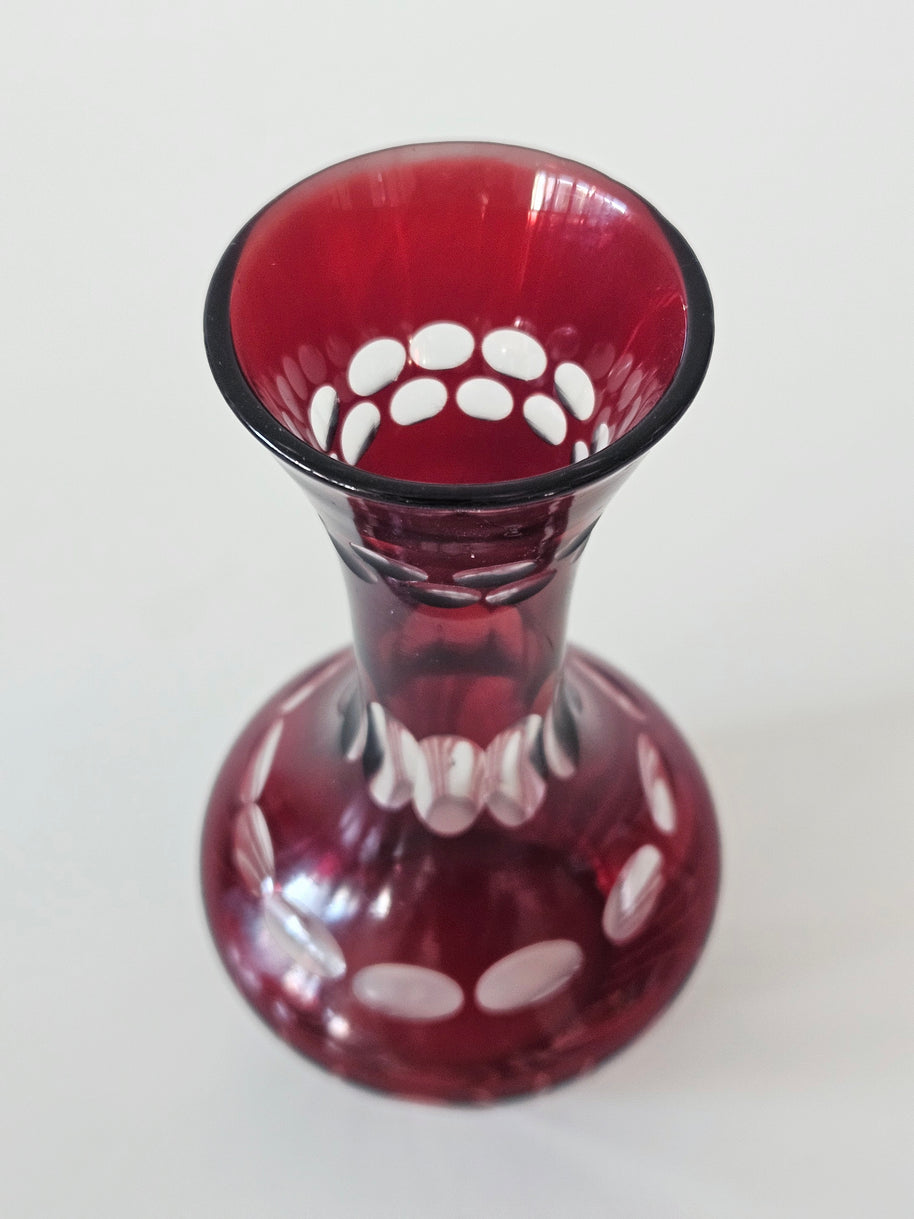 Red abstract bud vase arrangement