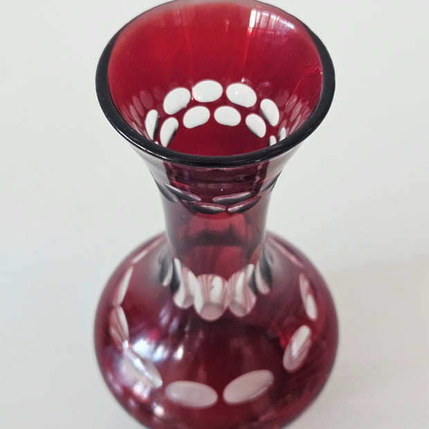 Red abstract bud vase arrangement