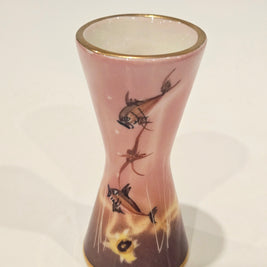 Pink fish art bud vase arrangement