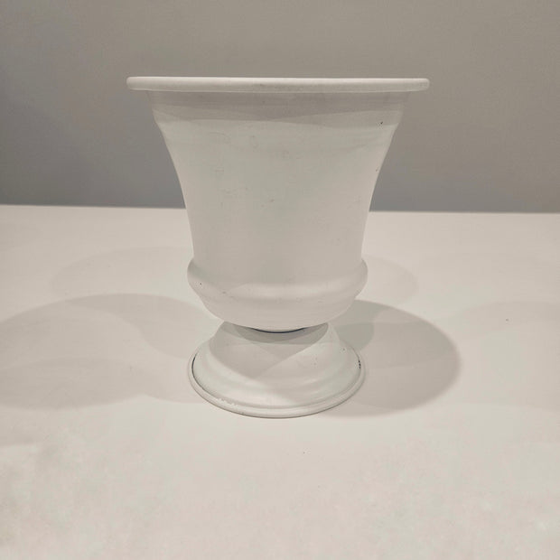 White metal urn arrangement