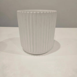 White ribbed pot flower arrangement