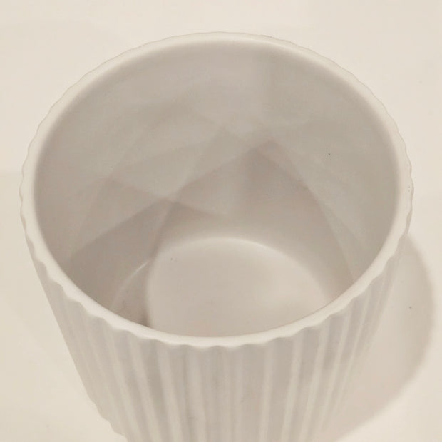 White ribbed pot flower arrangement