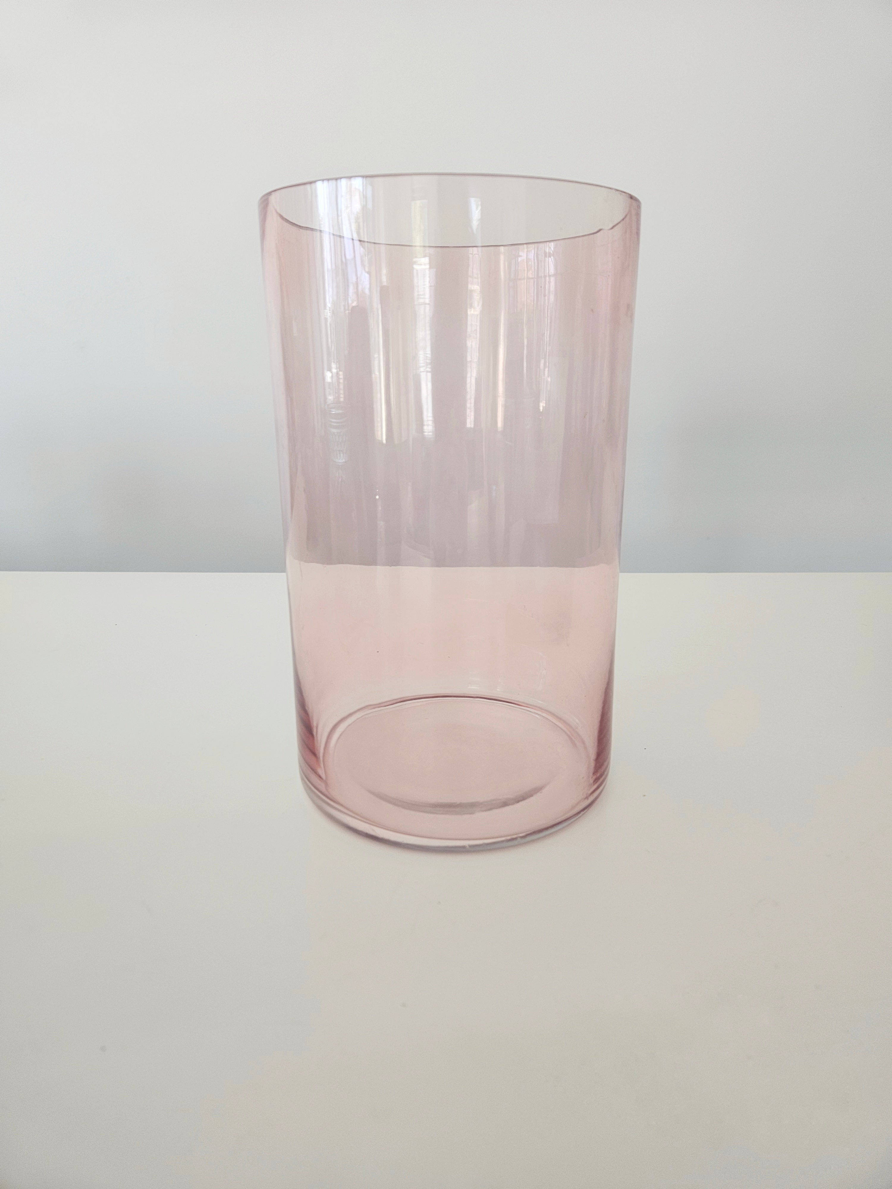 Pink cylindrical vase