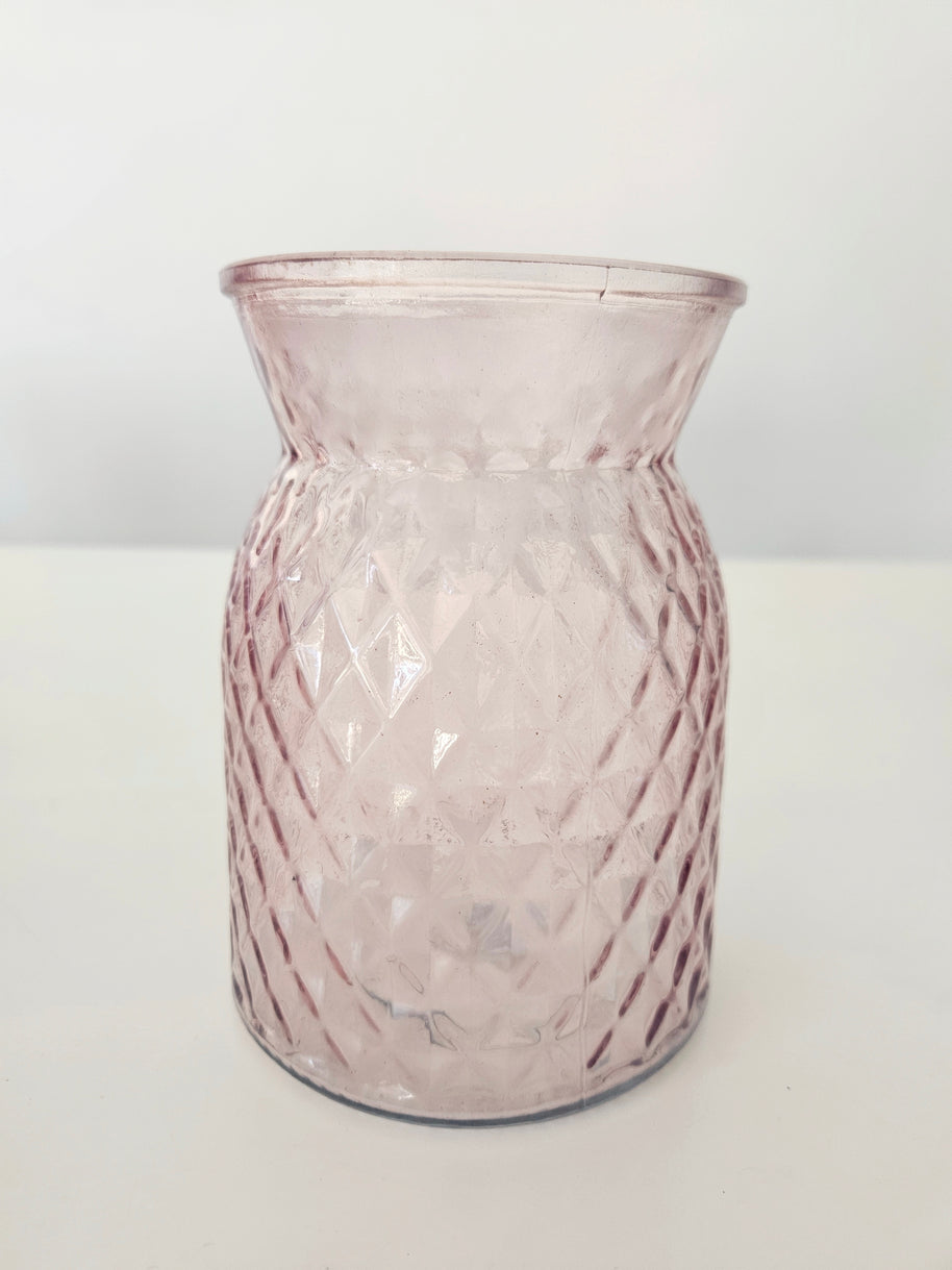 French embossed glass vase arrangement
