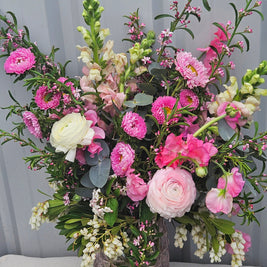 Soft pink glass vase