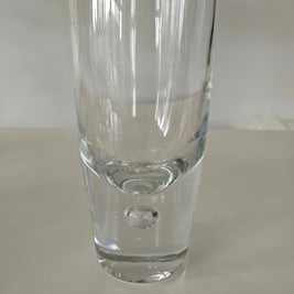Clear glass vase on a white background