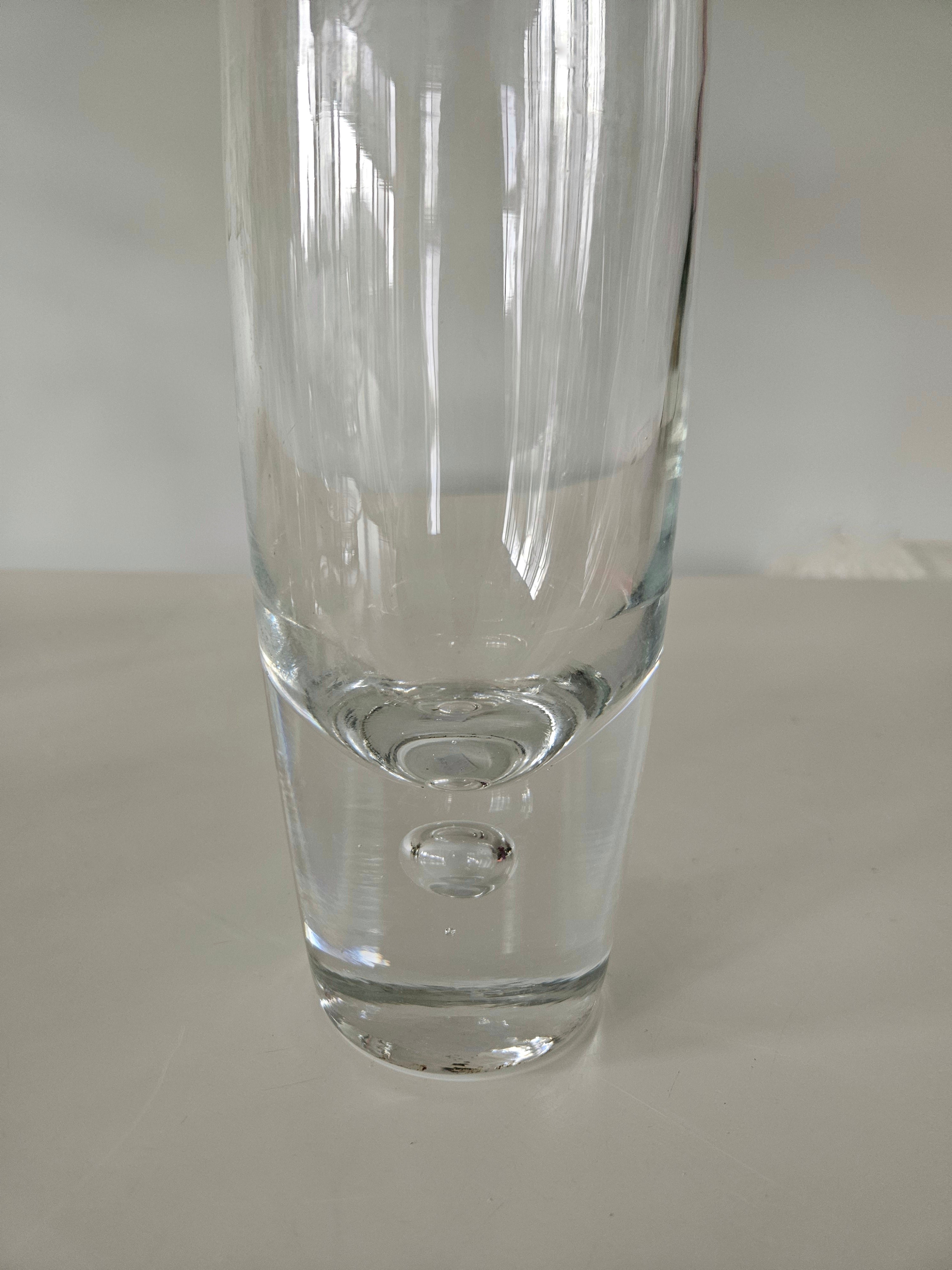 Clear glass vase on a white background