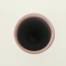 Top down view of a pink vase