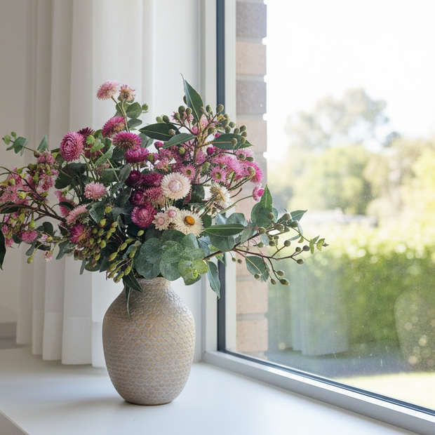 Gold fish pattern vase arrangement