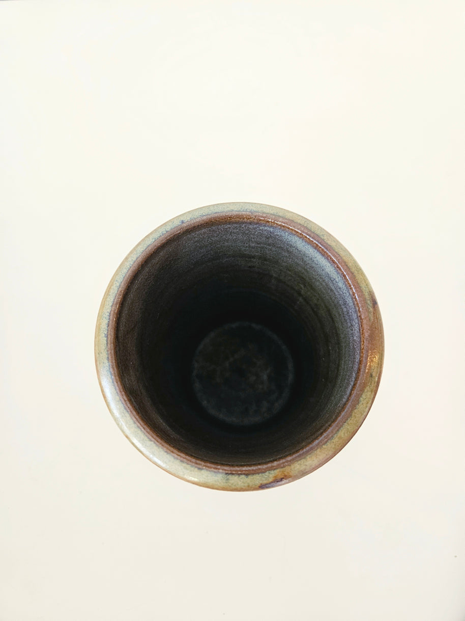 top down view of ceramic pottery vase