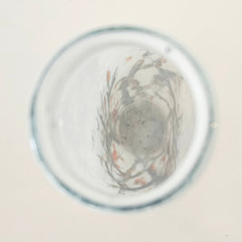 Top down view of fire art vase