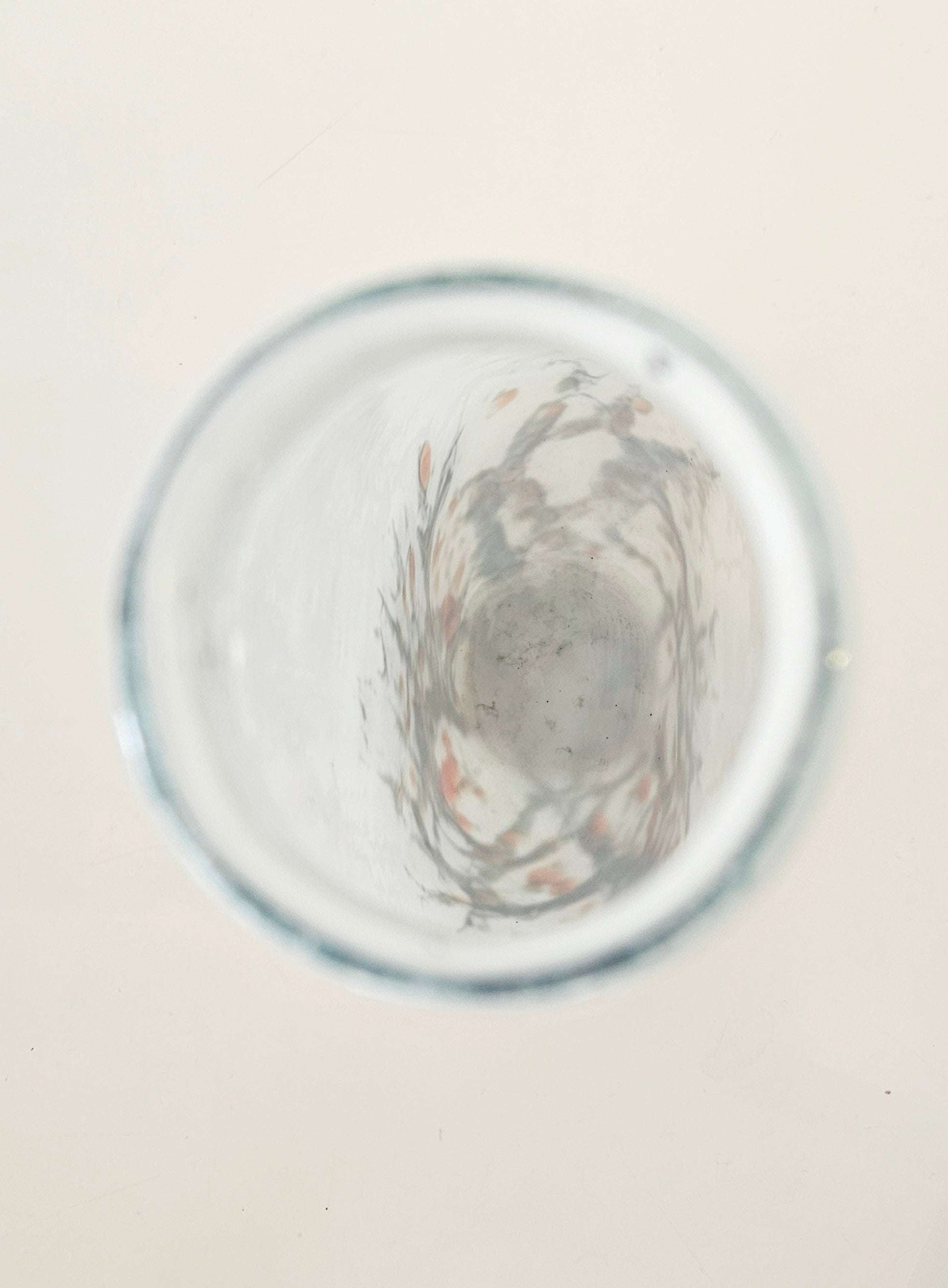 Top down view of fire art vase