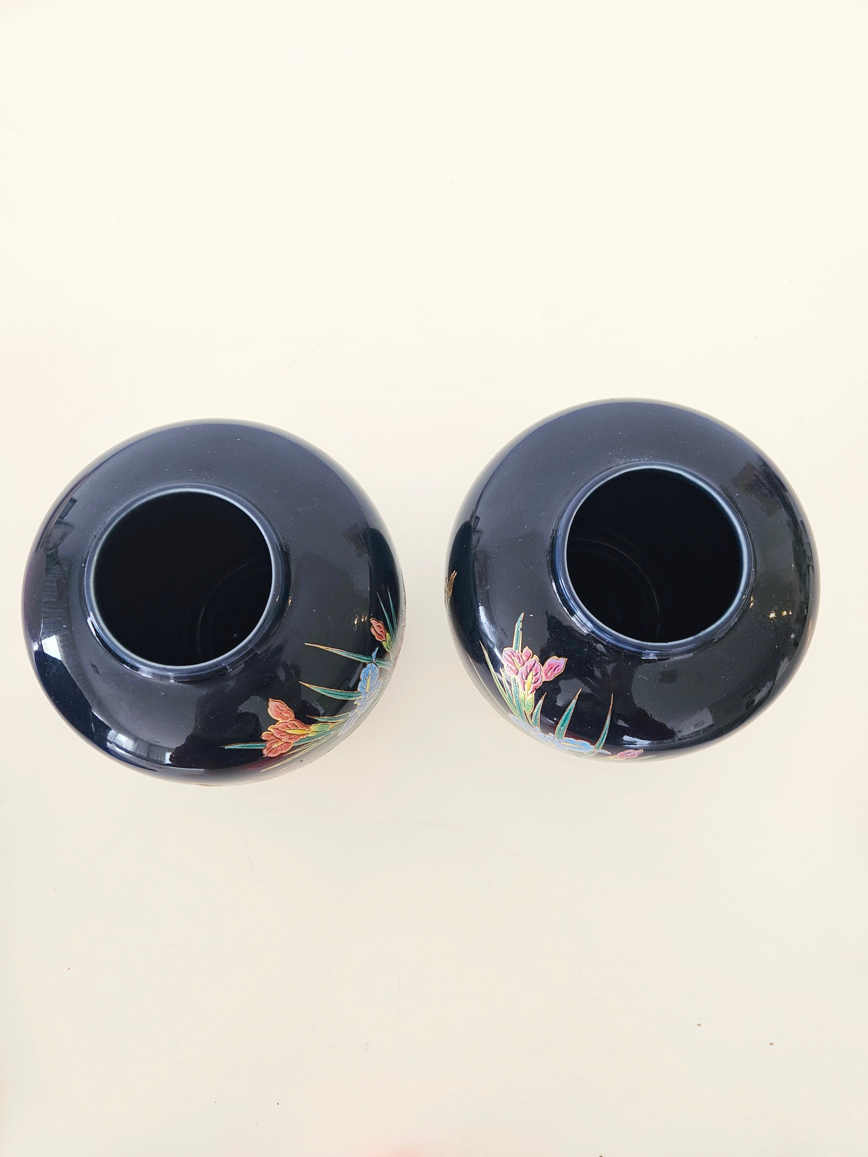 Top down view of two vases