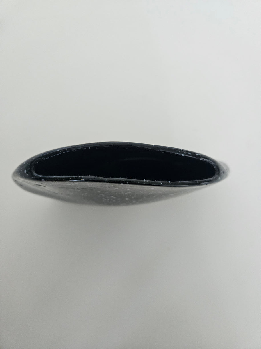 Top down view of a black vase