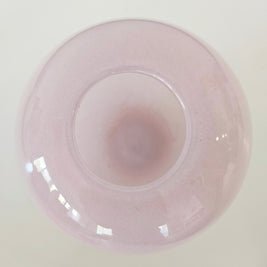 top down view of a pink vase
