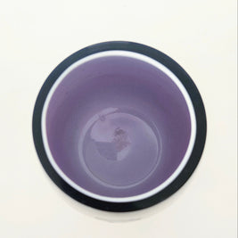 top down view of purple vase